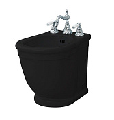 ArtCeram Hermitage Биде напольное 36x55 см, 1 отв., с переливом, с креплениями, цвет: glossy black HEB001 03 00