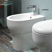 ArtCeram Smarty 2.0 Биде напольное 35x50 см, 1 отв., с переливом, с креплениями, цвет: glossy white SMB002 01 00