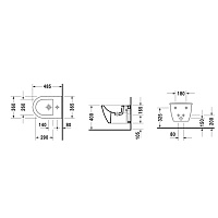 Duravit Darling New Биде подвесное 36,5x48,5см с 1 отверстием под смеситель и креплением, цвет:белый 2256150000
