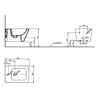 Toto SP Биде подвесное 54х38хh29 см, 1 отверстие под смеситель, цвет: белый глянцевый B532E#XW