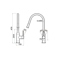 Omoikiri Yatomi-BN-WH Смеситель для кухни, с гибким изливом, цвет: нержавеющая сталь 4994250