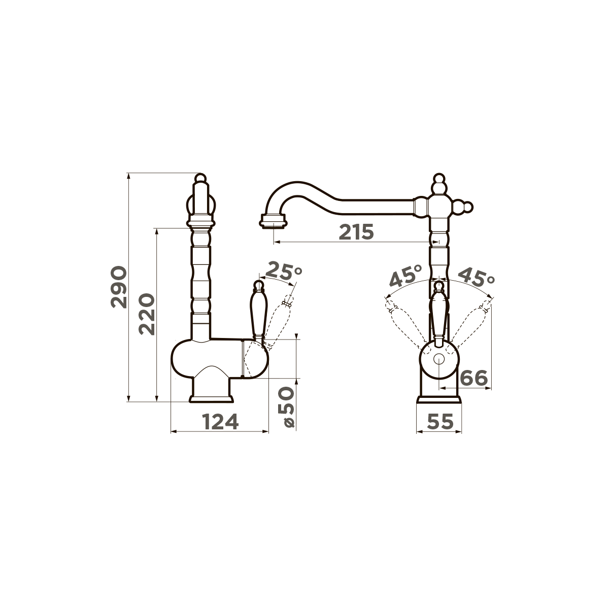 Omoikiri Kyoto-SI Смеситель для кухни, цвет: античное серебро 4994297