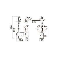 Omoikiri Kyoto-SI Смеситель для кухни, цвет: античное серебро 4994297