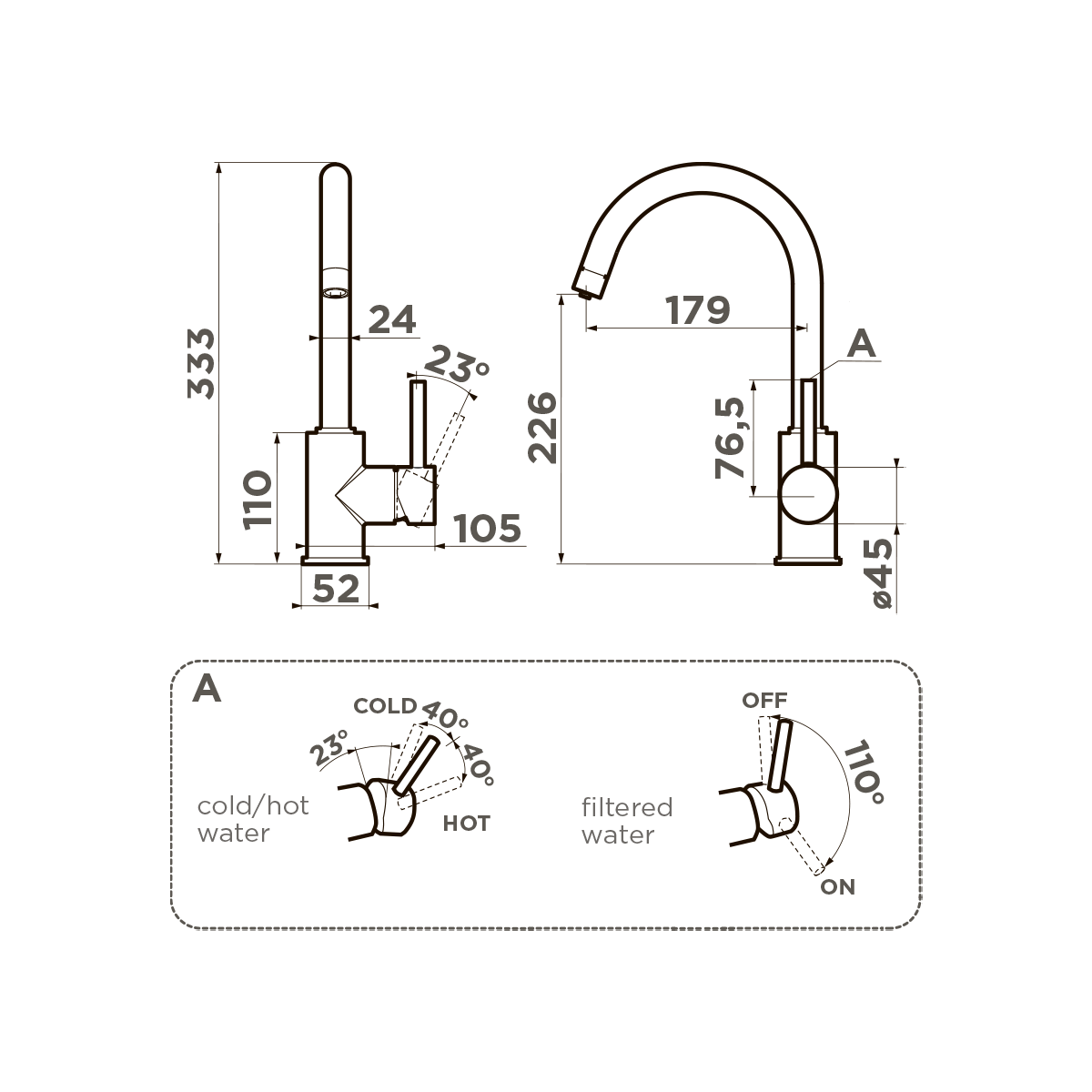 Omoikiri Shinagawa 2 Plus-C Смеситель для кухни с возможностью подключить фильтр, цвет: хром 4994338