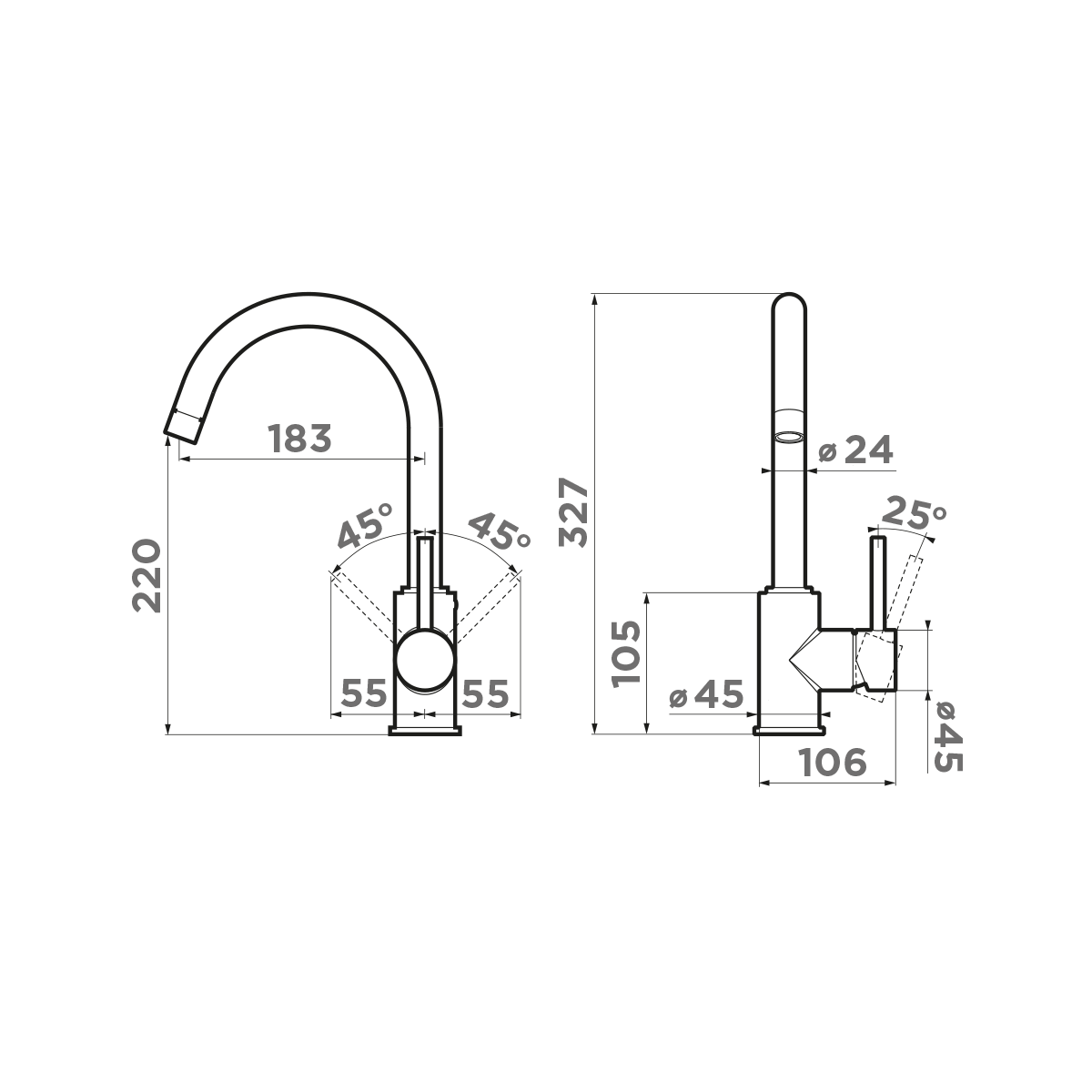 Omoikiri Shinagawa-BL Смеситель для кухни, цвет: черный 4994252