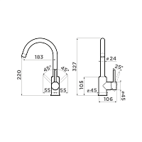 Omoikiri Shinagawa-BL Смеситель для кухни, цвет: черный 4994252
