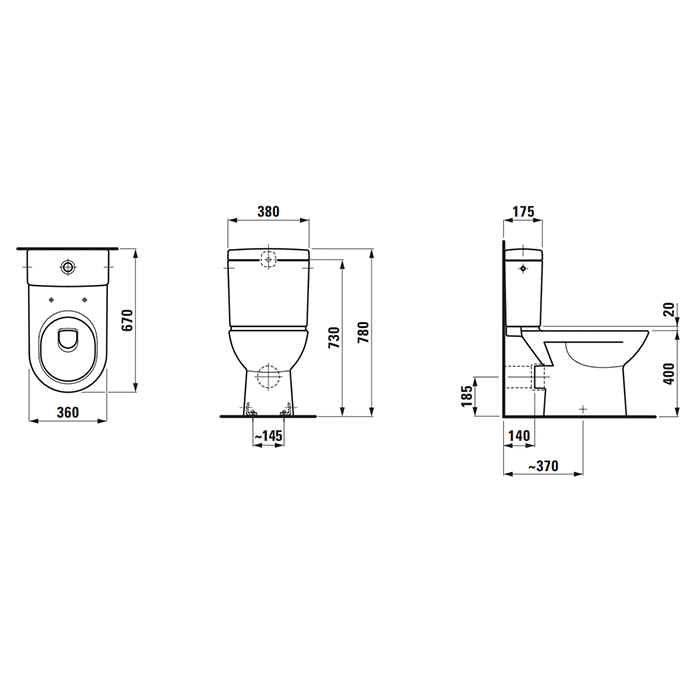 Унитаз-компакт Laufen Pro 8.2495.6.000.000.1