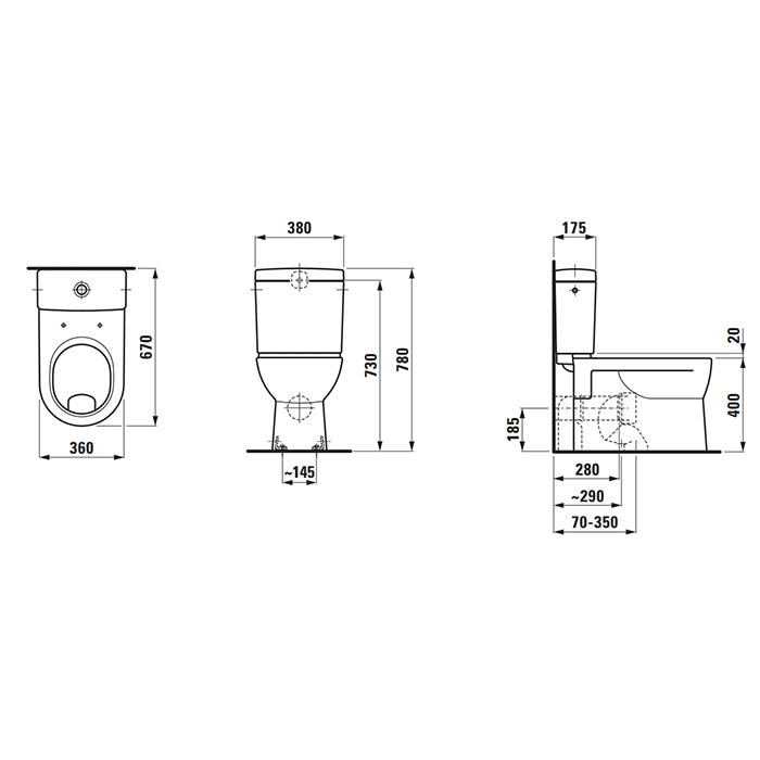 Унитаз-компакт Laufen Pro 8.2495.9.000.000.1