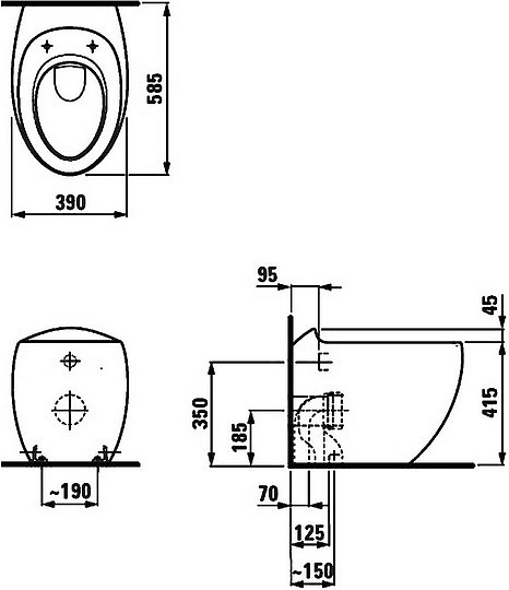 Унитаз приставной Laufen Alessi One 8.2197.1.400.000.1