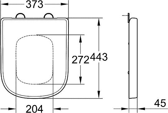 Grohe Euro Ceramic Унитаз подвесной 37,4x54 см, слив торнадо, цвет: хром 39328000