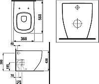 Унитаз приставной Laufen Palomba 8.2380.6.000.000.1