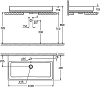 Grohe Cube Ceramic Раковина 100 см, с 1 отверстием, цвет: белый глянцевый 3947500H