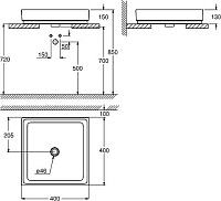 Grohe Cube Ceramic Раковина накладная 40 см, на 1 отв., цвет: белый глянцевый 3948200H