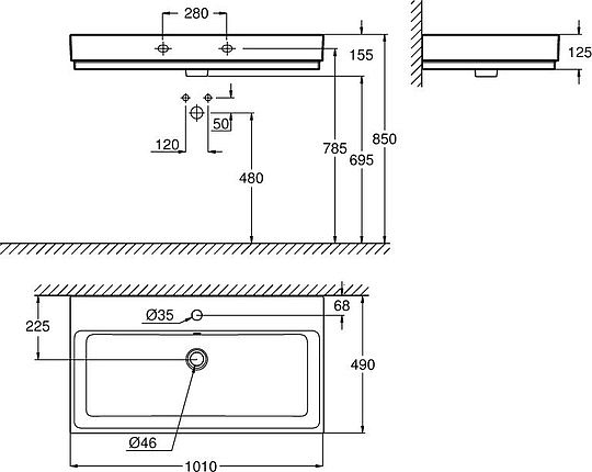Grohe Cube Ceramic Раковина, с переливом, цвет: белый 3938600H