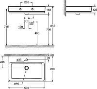 Grohe Cube Ceramic Раковина 50 см, с переливом, цвет: белый глянцевый 3947400H