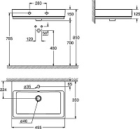 Grohe Cube Ceramic Рукомойник, с переливом, цвет: белый, 3948300H