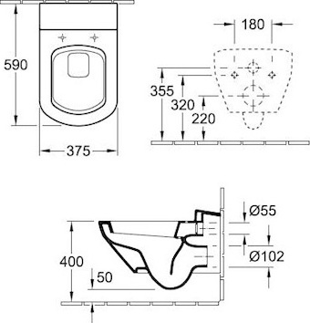 Villeroy & Boch Sentique Крышка-сиденье, с микролифтом 38x4h см 98M8S101