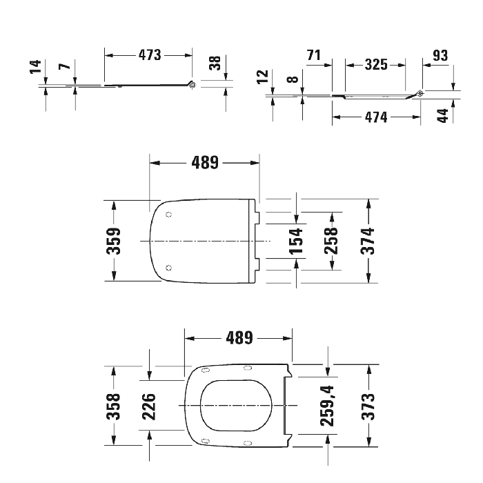 Duravit DuraStyle Сиденье для удлиненного унитаза, цвет белый 60590000