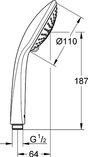 Grohe Euphoria Champagne Ручной душ, 3 вида струи, цвет: хром 27222000