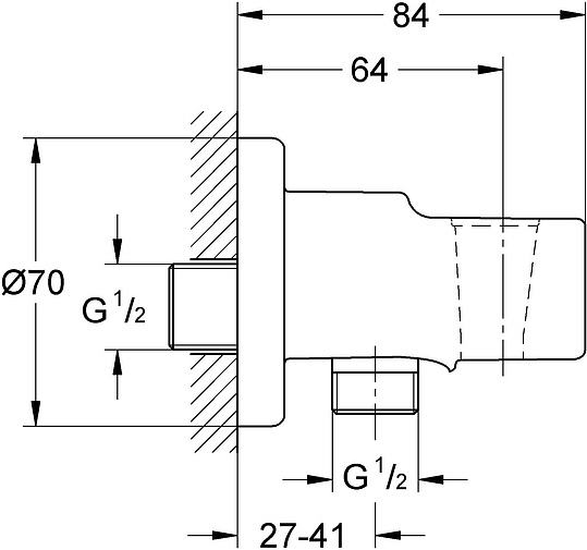 Grohe Relexa Шланговое подключение  держатель для душа, цвет хром 28628000