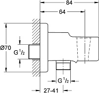 Grohe Relexa Шланговое подключение  держатель для душа, цвет хром 28628000