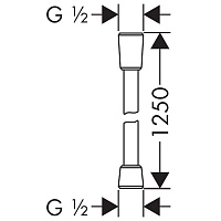 Hansgrohe Isiflex Душевой шланг 125 см с защитой от перекручивания, цвет: хром 28272000