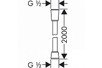 Hansgrohe Isiflex Душевой шланг 200 см с защитой от перекручивания, цвет: хром 28274000
