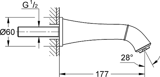 Grohe Grandera Излив 6х17,7хh6 см, цвет: хром глянцевый 13341000