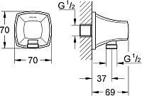 Grohe Grandera Шланговое подключение 7х6,9хh7 см, цвет: хром глянцевый 27970000