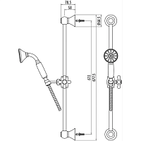 Gattoni Programma Doccia Душевой гарнитур: штанга 60 см, лейка Classic, шланг, цвет: хром 1039/PDC0
