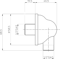 Bossini Charleston Шланговое подключение, цвет: gold V00014.021