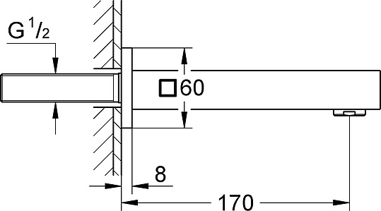 Grohe Universal Cube Излив для ванны 170мм, хром 13303000