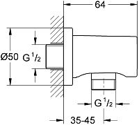 Grohe Rainshower Шланговое подключение 5х6,4хh5 см, цвет: бежевый матовый 27057EN0
