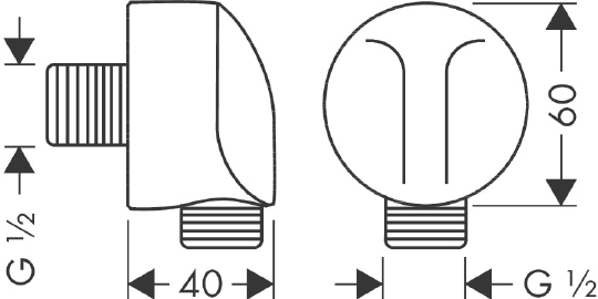 Hansgrohe FixFit E Шланговое подключение с клапаном обратного тока, цвет: хром 27458000