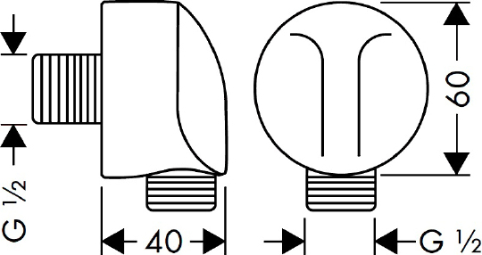 Hansgrohe FixFit E Шланговое подключение без клапана обратного тока, цвет: хром 27454000