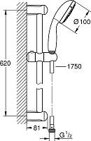 Grohe Tempesta New Душевой гарнитур 20х20хh64 см, цвет: хром 27794001