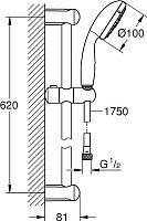 Grohe Tempesta New Душевой гарнитур 20х20хh64 см, цвет: хром 27644001
