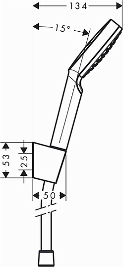 Hansgrohe Crometta Душевой гарнитур: лейка 1 режим EcoSmart,держатель,шланг 125 см, цвет: белый/хром 26568400