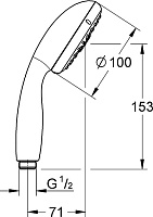 Grohe New Tempesta Ручной душ, 3 вида струи, цвет: хром 28421002