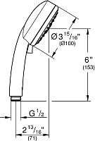 Grohe Tempesta Cosmopolitan Ручной душ, 3 вида струи, цвет: хром 27575002