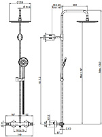 Fima Carlo Frattini Wellness Душевая стойка с верхним душем, цвет: хром F3165/RP251CR