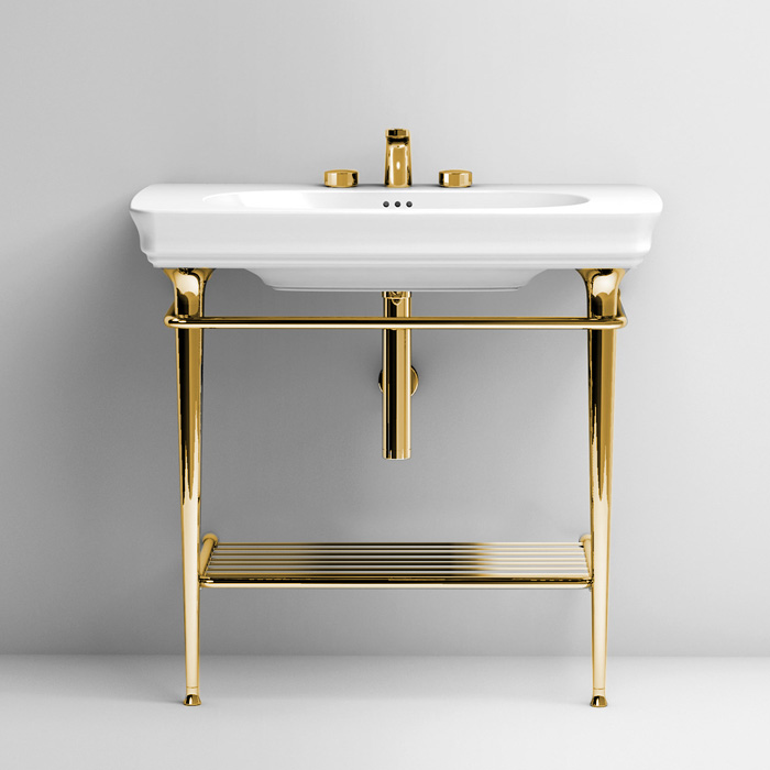 ArtCeram Civitas Консоль напольная металлическая для раковины 70x40x75h см, цвет: gold CIA008 73