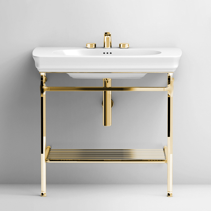 ArtCeram Civitas Консоль напольная металлическая для раковины 76x42x75h см, цвет: gold CIA004 73