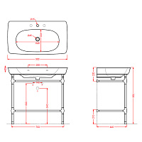 ArtCeram Civitas Консоль напольная металлическая для раковины 76x42x75h см, цвет: chrome CIA006 71