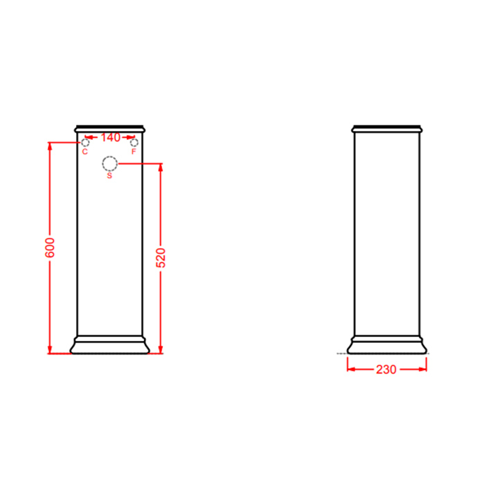 ArtCeram Civitas Пьедестал для раковины напольный, цвет: glossy black CIC001 03 00