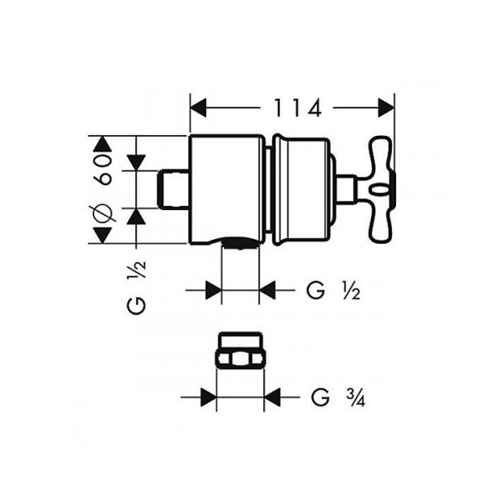 Axor Montreux Шланговое подключение Stop, с запорным вентилем, цвет: полированное золото 16882990