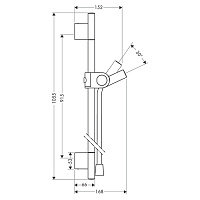 Axor Uno Душевая штанга 105 см, шланг 160 см, цвет: хром 27989000