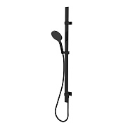 Bossini Apice Душевой гарнитур: штанга с подводом воды, ручной душ, шланг, цвет: mat black D48086.073