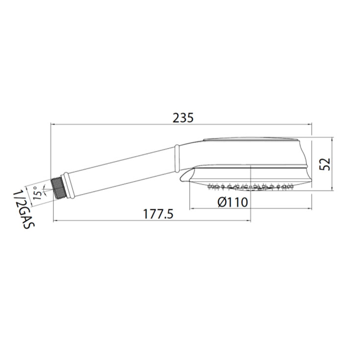 Bossini Classic Душевой гарнитур: душевая лейка, держатель с подводом воды, шланг, цвет: gold C17003.021