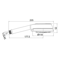 Bossini Classic Душевой гарнитур: душевая лейка, держатель с подводом воды, шланг, цвет: gold C17003.021